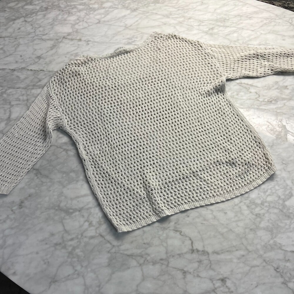 Aritzia T. Babaton Light Seafoam Green Open Knit Silk/Linen Blend Sweater XS - Picture 3 of 6